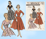 Advance 8026: 1950s Uncut Misses Easy Dress Size 30 Bust Vintage Sewing Pattern