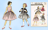 1950s Vintage Advance Sewing Pattern 8033 Toddler Girls Dress & Bolero Jacket Sz 4