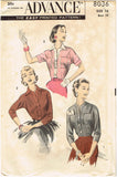 1950s Vintage Advance Sewing Pattern 8036 Uncut Misses Kimono Blouse Size 32 B
