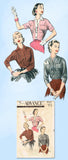 1950s Vintage Advance Sewing Pattern 8036 Uncut Misses Kimono Blouse Size 32 B