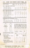 1950s Vintage Advance Sewing Pattern 8042 Uncut Misses Slender Dress Sz 14 32B