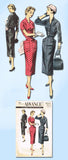 1950s Vintage Advance Sewing Pattern 8042 Uncut Misses Slender Dress Sz 14 32B