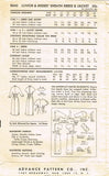 1950s Vintage Advance Sewing Pattern 8045 Misses Empire Waist Dress Size 14 32B