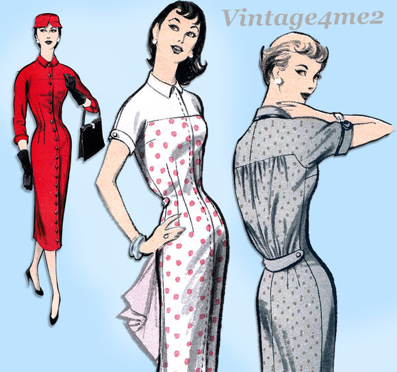 Advance 8080: Uncut Misses Slender Dress Size 34 Bust Vintage Sewing Pattern