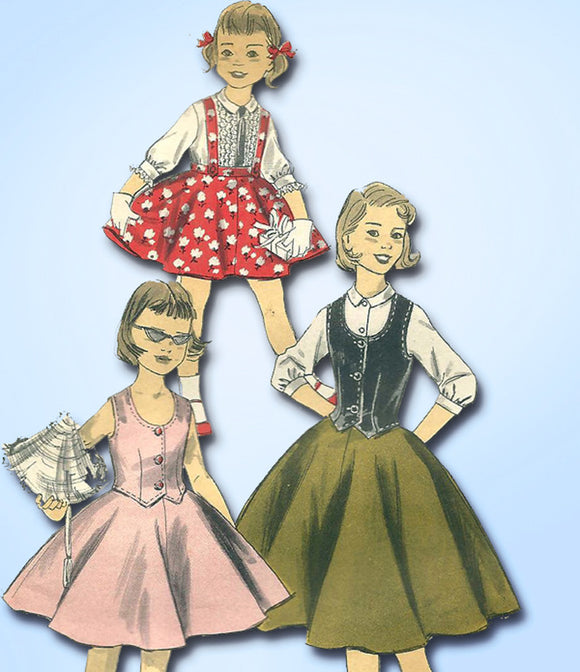 1950s Vintage Advance Sewing Pattern 8101 Cute Little Girls 3 Piece Suit Size 10 -Vintage4me2