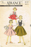 1950s Vintage Advance Sewing Pattern 8101 Cute Little Girls 3 Piece Suit Size 10 -Vintage4me2