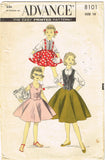 1950s Vintage Advance Sewing Pattern 8101 Cute Little Girls 3 Piece Suit Size 10 -Vintage4me2