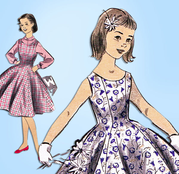 1950s Vintage Advance Sewing Pattern 8102 Uncut Little Girls Sun Dress Size 10