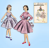 1950s Vintage Advance Sewing Pattern 8102 Uncut Little Girls Sun Dress Size 10