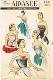1950s Original Vintage Advance Sewing Pattern 8141 Uncut Draped Evening Tops 34B