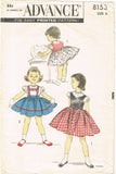 1950s Vintage Advance Sewing Pattern 8153 Toddler Girls Tyrolean Skirt & Top Sz6