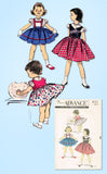 1950s Vintage Advance Sewing Pattern 8153 Toddler Girls Tyrolean Skirt & Top Sz6