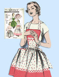 1950s Vintage Advance Sewing Pattern 8160 Uncut Misses Easy Apron Set Fits All