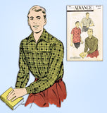 1950s Original Vintage Advance Sewing Pattern 8167 Classic Men's Shirt Sz Small -  Vintage4me2
