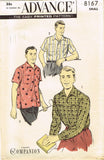 1950s Original Vintage Advance Sewing Pattern 8167 Classic Men's Shirt Sz Small -  Vintage4me2
