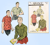 1950s Original Vintage Advance Sewing Pattern 8167 Classic Men's Shirt Sz Small -  Vintage4me2