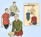 1950s Original Vintage Advance Sewing Pattern 8167 Classic Men's Shirt Size MED - Vintage4me2