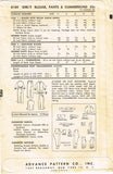1950s Vintage Advance Sewing Pattern 8189 Toddler Girls Blouse & Pants Size 6
