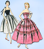 1950s Vintage Advance Sewing Pattern 8198 Junior Misses Prom Dress Size 9 30.5B