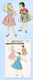 1950s Vintage Advance Sewing Pattern 8222 Toddler Girls Jumper Dress Size 6 - Vintage4me2
