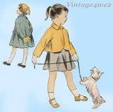 1950s Vintage Advance Sewing Pattern 8223 Cute Easy Uncut Little Girls Coat Sz 8