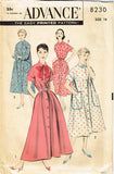 1950s Misses Advance Sewing Pattern 8230 Misses Robe or Duster Size 16 36 Bust