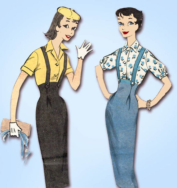 1950s Vintage Advance Sewing Pattern 8283 Uncut Teen Misses High Waist Skirt 29B