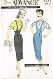 1950s Vintage Advance Sewing Pattern 8283 Uncut Teen Misses High Waist Skirt 29B