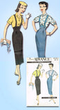 1950s Vintage Advance Sewing Pattern 8283 Uncut Teen Misses High Waist Skirt 29B