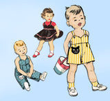 1950s Vintage Advance Sewing Pattern 8303 Baby Jumper and Overalls Size 2