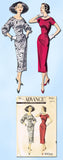 1950s Vintage Advance Sewing Pattern 8321 Easy Misses Wiggle Dress Size 12 32 B