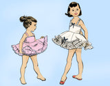 1950s Vintage Advance Sewing Pattern 8330 Toddler Girls Ruffled Slip Set Size 2