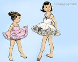1950s Vintage Advance Sewing Pattern 8330 Toddler Girls Ruffled Slip Set Size 2