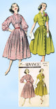 1950s Vintage Advance Sewing Pattern 8365 Uncut Misses Shirtwaist Dress Size 36B