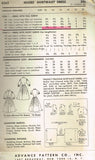 1950s Vintage Advance Sewing Pattern 8365 Uncut Misses Shirtwaist Dress Size 36B