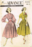 1950s Vintage Advance Sewing Pattern 8365 Uncut Misses Shirtwaist Dress Size 36B