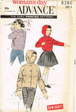 1950s Vintage Advance Sewing Pattern 8380 Uncut Toddler Girls Hoodie Jacket Sz 6