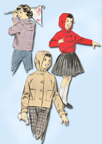 1950s Vintage Advance Sewing Pattern 8380 Uncut Toddler Girls Hoodie Jacket Sz 6