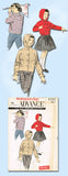 1950s Vintage Advance Sewing Pattern 8380 Uncut Toddler Girls Hoodie Jacket Sz 6