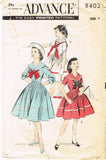 1950s Vintage Advance Sewing Pattern 8403 Darling Little Girls Sailor Dress Sz 7