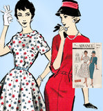 Advance 8435: 1950s Uncut Plus Size Day Dress Sz 38 Bust Vintage Sewing Pattern