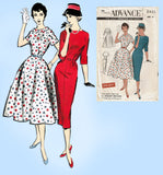 Advance 8435: 1950s Uncut Plus Size Day Dress Sz 38 Bust Vintage Sewing Pattern
