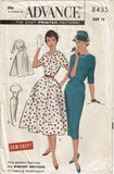 Advance 8435: 1950s Uncut Plus Size Day Dress Sz 38 Bust Vintage Sewing Pattern