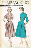 Advance 8436: 1950s Uncut Plus Size Shirtwaist Dress 40B Vintage Sewing Pattern - Vintage4me2