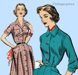 Advance 8436: 1950s Uncut Plus Size Shirtwaist Dress 40B Vintage Sewing Pattern - Vintage4me2