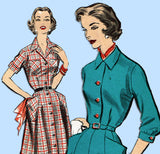 Advance 8436: 1950s Uncut Plus Size Shirtwaist Dress 40B Vintage Sewing Pattern - Vintage4me2