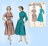 Advance 8436: 1950s Uncut Plus Size Shirtwaist Dress 40B Vintage Sewing Pattern - Vintage4me2