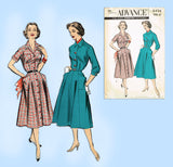 Advance 8436: 1950s Uncut Plus Size Shirtwaist Dress 40B Vintage Sewing Pattern - Vintage4me2