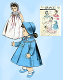 1950s Vintage Advance Sewing Pattern 8454 10 1/2 Inch Baby Doll Clothes