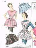 1950s Original Vintage Advance Pattern 8464 Easy Misses Apron Set Sz SM